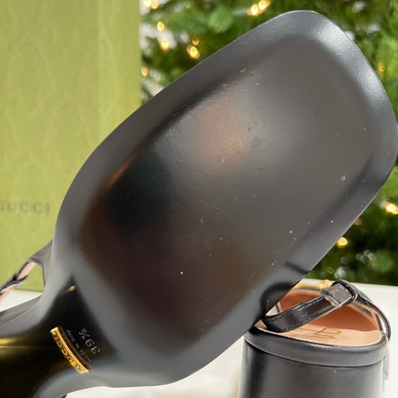 GUCCI Baby horsebit-detailed leather slingback pumps EU:39.5 - Picture 6 of 12